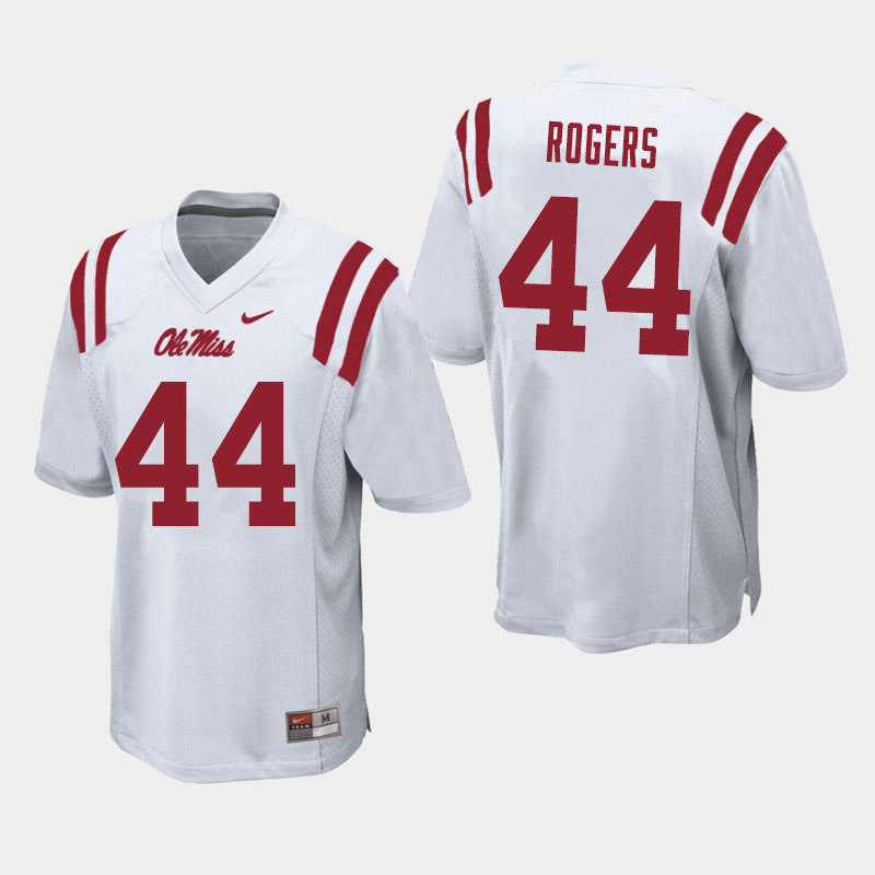 Men #44 Payton Rogers Ole Miss Rebels College Football Jerseys Sale-White